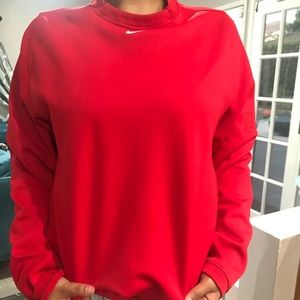Oversized Red Nike Baseball Sweater